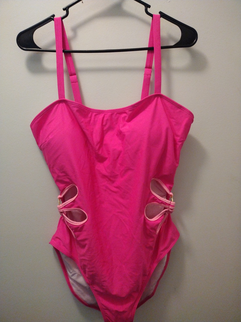 Hot Pink One-Piece Swimsuit with Side Cutouts